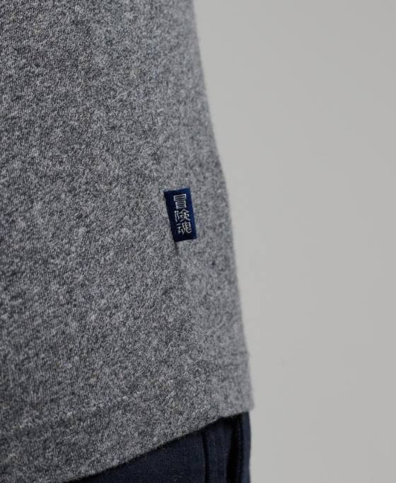 Superdry top din bumbac organic brodat cu logo vintage îmbrăcăminte gri bărbați JX0Z6401