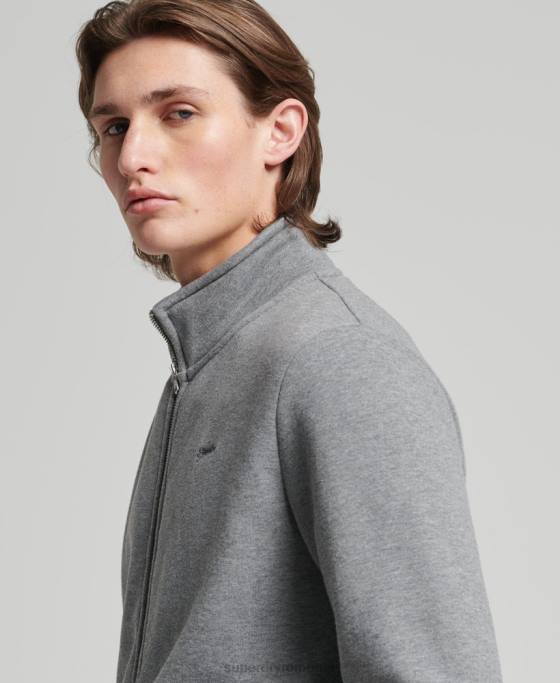 Superdry top din bumbac organic brodat cu logo vintage îmbrăcăminte gri bărbați JX0Z843