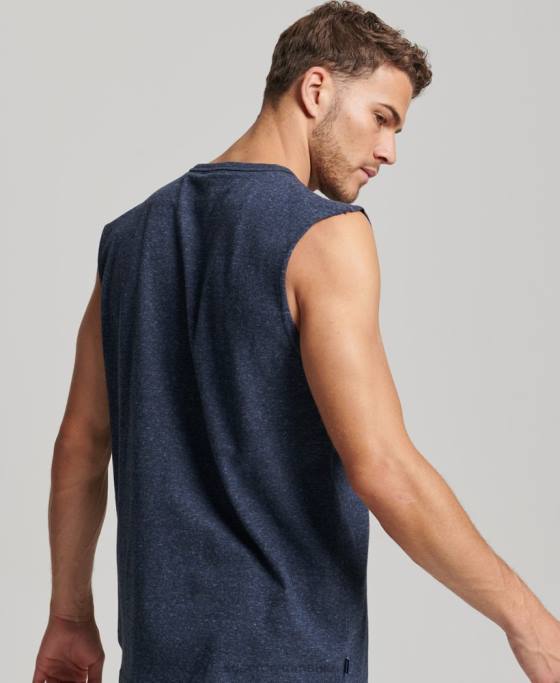 Superdry top din bumbac organic brodat cu logo vintage îmbrăcăminte marina bărbați JX0Z1445