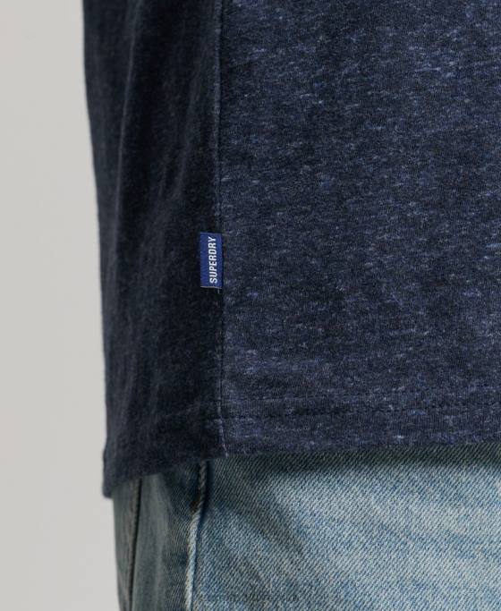 Superdry top din bumbac organic brodat cu logo vintage îmbrăcăminte marina bărbați JX0Z1445