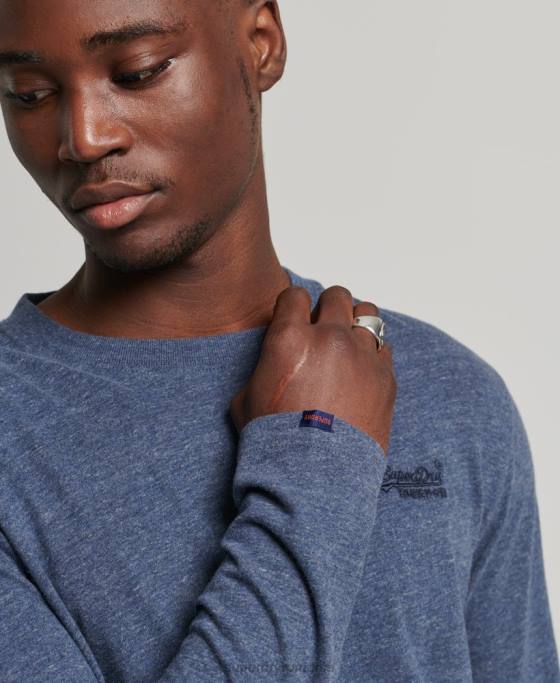 Superdry top din bumbac organic brodat cu logo vintage îmbrăcăminte marina bărbați JX0Z1548