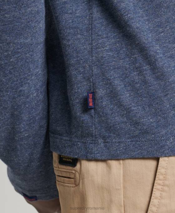 Superdry top din bumbac organic brodat cu logo vintage îmbrăcăminte marina bărbați JX0Z1548