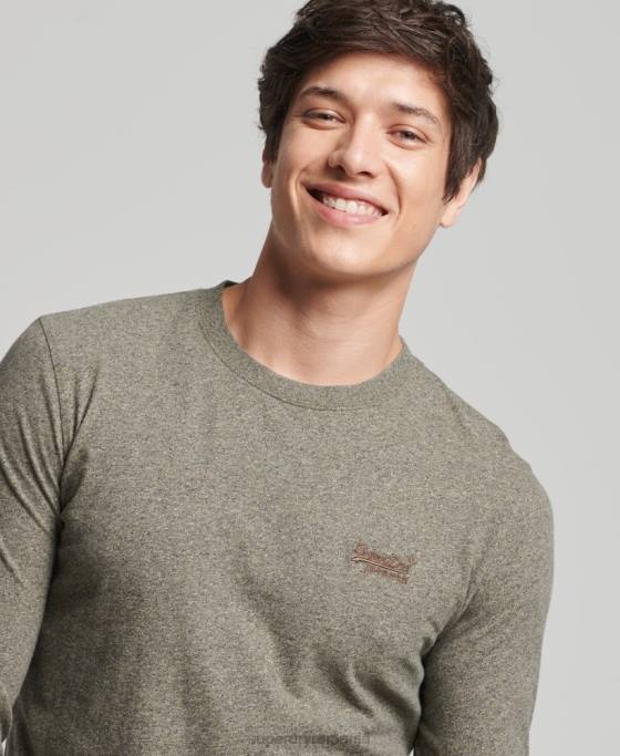 Superdry top din bumbac organic brodat cu logo vintage îmbrăcăminte maro bărbați JX0Z6418