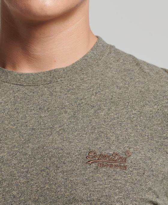 Superdry top din bumbac organic brodat cu logo vintage îmbrăcăminte maro bărbați JX0Z6418