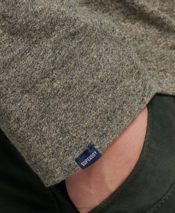 Superdry top din bumbac organic brodat cu logo vintage îmbrăcăminte maro bărbați JX0Z6418