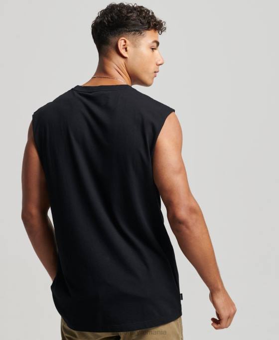 Superdry top din bumbac organic brodat cu logo vintage îmbrăcăminte negru bărbați JX0Z1443