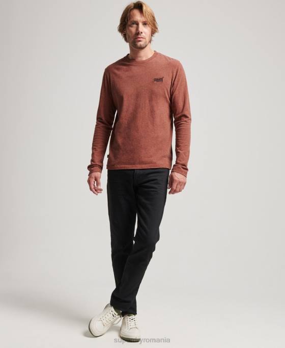 Superdry top din bumbac organic brodat cu logo vintage îmbrăcăminte roșu bărbați JX0Z1468