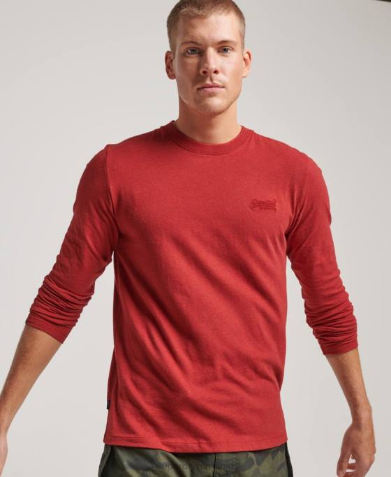 Superdry top din bumbac organic brodat cu logo vintage îmbrăcăminte roșu bărbați JX0Z1515