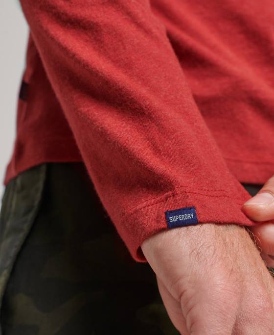 Superdry top din bumbac organic brodat cu logo vintage îmbrăcăminte roșu bărbați JX0Z1515