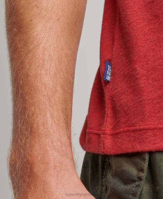 Superdry top din bumbac organic brodat cu logo vintage îmbrăcăminte roșu bărbați JX0Z1515