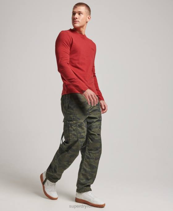 Superdry top din bumbac organic brodat cu logo vintage îmbrăcăminte roșu bărbați JX0Z1515