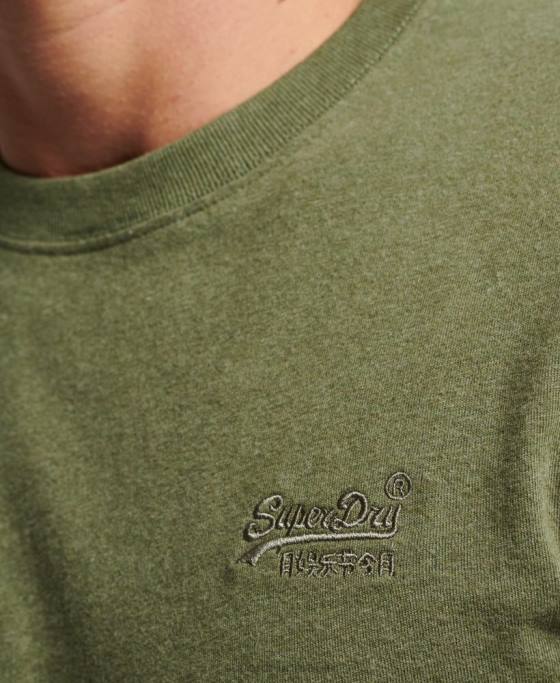 Superdry top din bumbac organic brodat cu logo vintage îmbrăcăminte verde bărbați JX0Z1477