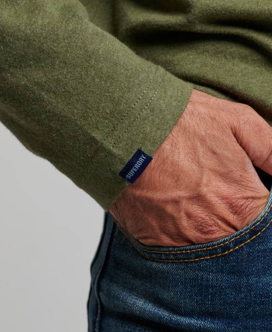 Superdry top din bumbac organic brodat cu logo vintage îmbrăcăminte verde bărbați JX0Z1477