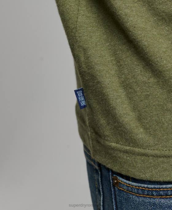 Superdry top din bumbac organic brodat cu logo vintage îmbrăcăminte verde bărbați JX0Z1477