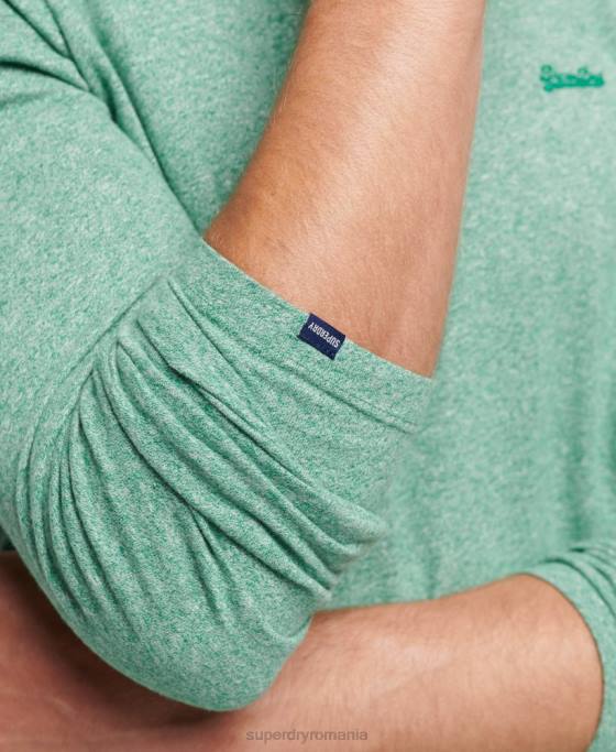 Superdry top din bumbac organic brodat cu logo vintage îmbrăcăminte verde bărbați JX0Z1542