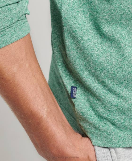 Superdry top din bumbac organic brodat cu logo vintage îmbrăcăminte verde bărbați JX0Z1542