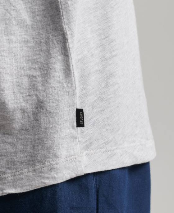 Superdry top din bumbac organic cu buzunar îmbrăcăminte gri deschis femei JX0Z6590