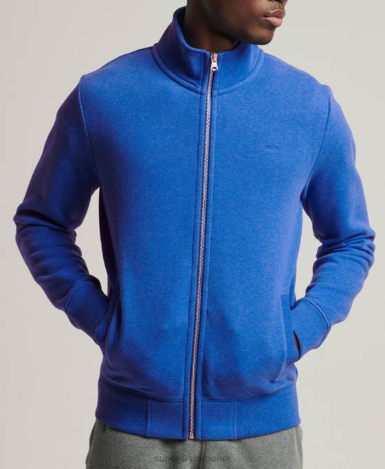 Superdry top din bumbac organic cu fermoar cu logo vintage îmbrăcăminte albastru bărbați JX0Z5101