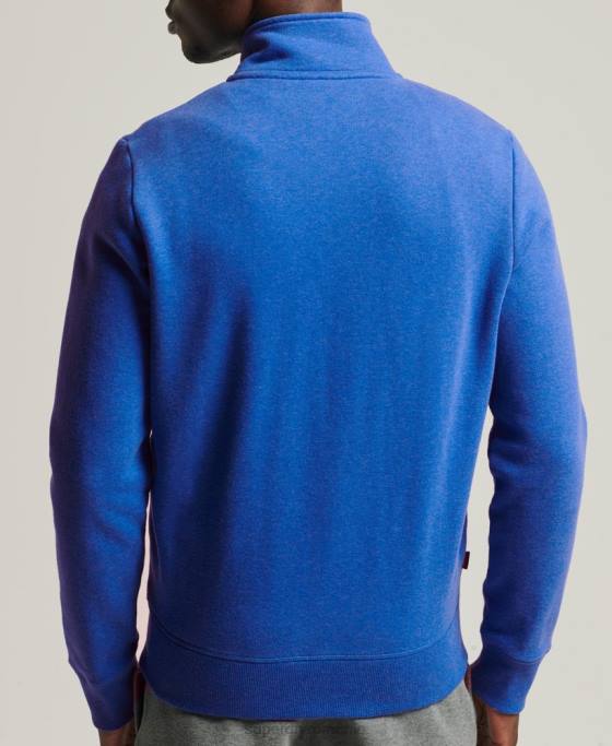 Superdry top din bumbac organic cu fermoar cu logo vintage îmbrăcăminte albastru bărbați JX0Z5101