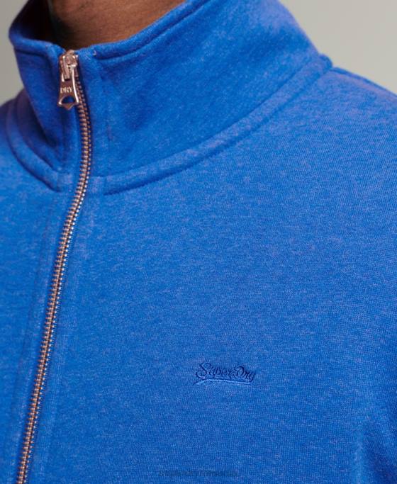 Superdry top din bumbac organic cu fermoar cu logo vintage îmbrăcăminte albastru bărbați JX0Z5101