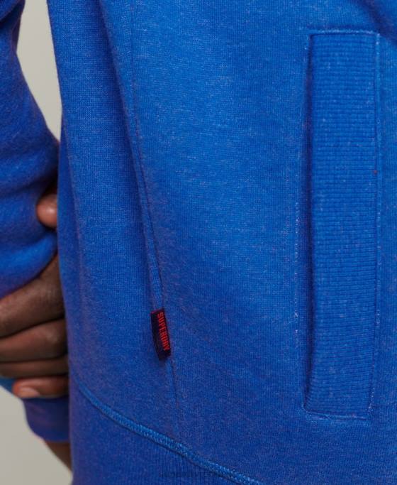 Superdry top din bumbac organic cu fermoar cu logo vintage îmbrăcăminte albastru bărbați JX0Z5101