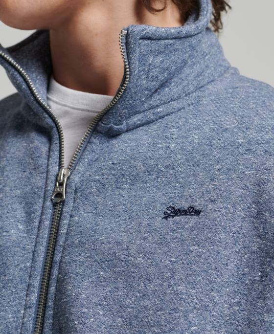 Superdry top din bumbac organic cu fermoar cu logo vintage îmbrăcăminte albastru bărbați JX0Z5127