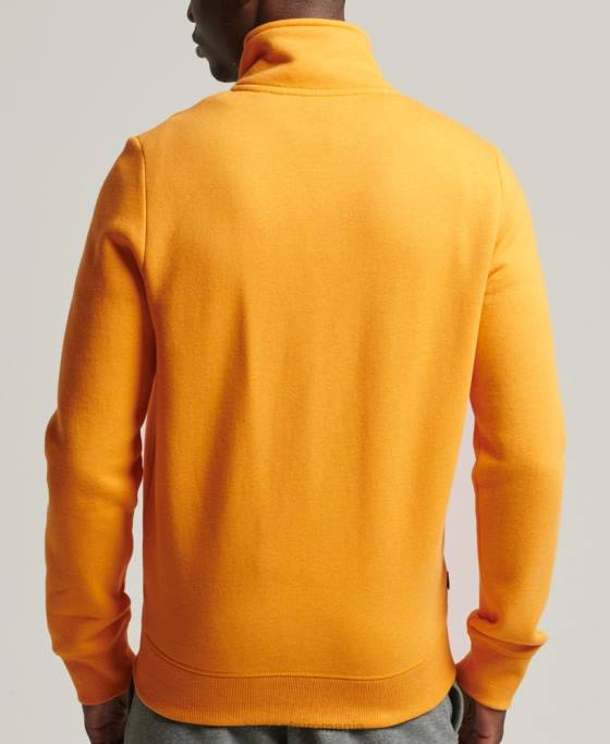 Superdry top din bumbac organic cu fermoar cu logo vintage îmbrăcăminte galben bărbați JX0Z5077