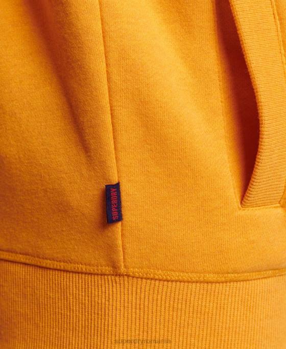 Superdry top din bumbac organic cu fermoar cu logo vintage îmbrăcăminte galben bărbați JX0Z5077
