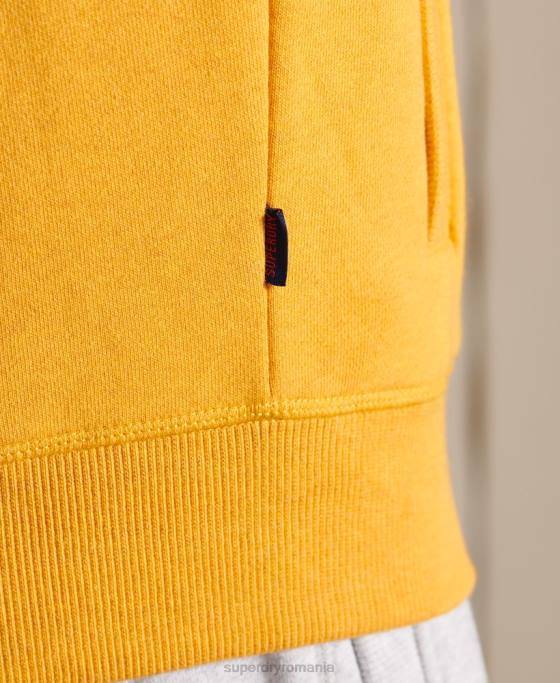 Superdry top din bumbac organic cu fermoar cu logo vintage îmbrăcăminte galben bărbați JX0Z5095