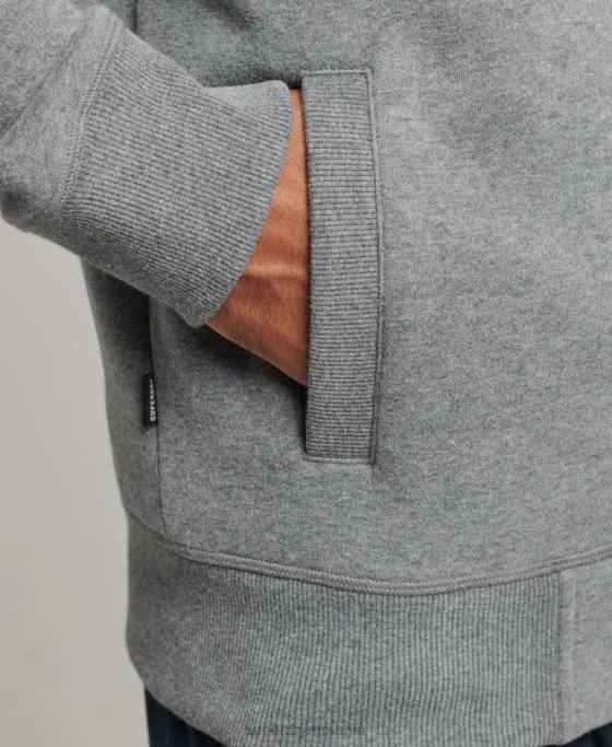 Superdry top din bumbac organic cu fermoar cu logo vintage îmbrăcăminte gri bărbați JX0Z5094