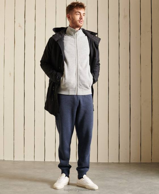 Superdry top din bumbac organic cu fermoar cu logo vintage îmbrăcăminte gri bărbați JX0Z5201