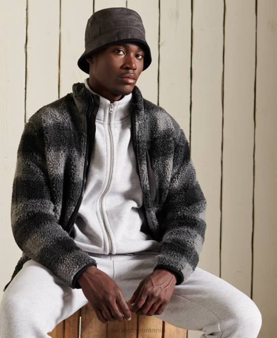 Superdry top din bumbac organic cu fermoar cu logo vintage îmbrăcăminte gri deschis bărbați JX0Z869