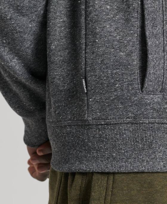 Superdry top din bumbac organic cu fermoar cu logo vintage îmbrăcăminte gri inchis bărbați JX0Z6454