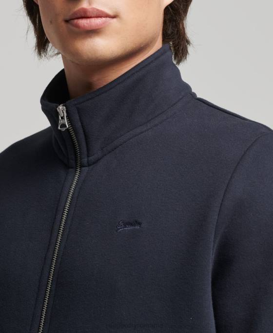 Superdry top din bumbac organic cu fermoar cu logo vintage îmbrăcăminte marina bărbați JX0Z5041