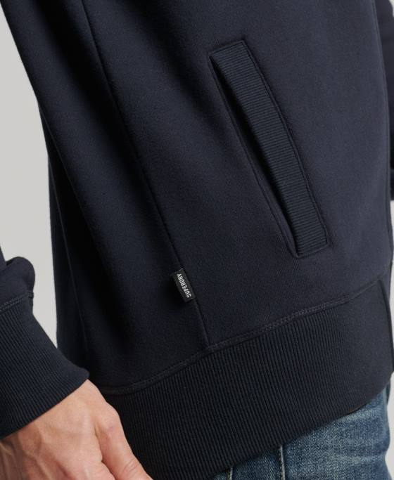 Superdry top din bumbac organic cu fermoar cu logo vintage îmbrăcăminte marina bărbați JX0Z5041