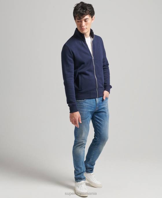 Superdry top din bumbac organic cu fermoar cu logo vintage îmbrăcăminte marina bărbați JX0Z5083