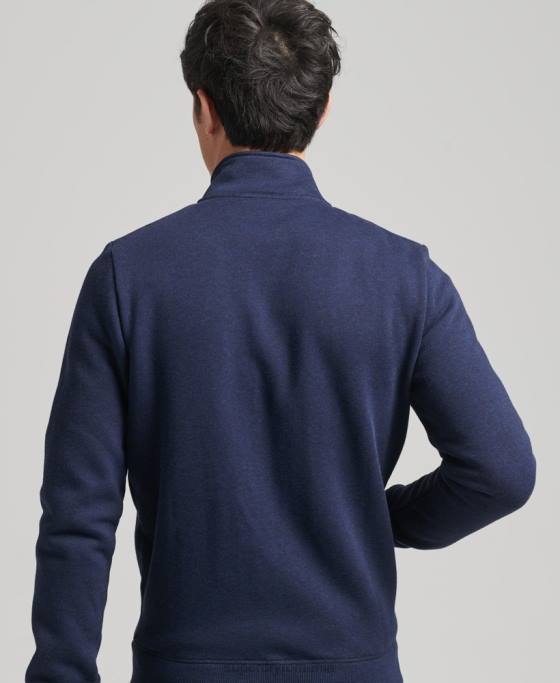 Superdry top din bumbac organic cu fermoar cu logo vintage îmbrăcăminte marina bărbați JX0Z5083