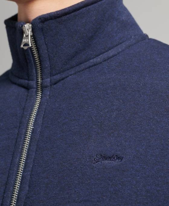 Superdry top din bumbac organic cu fermoar cu logo vintage îmbrăcăminte marina bărbați JX0Z5083