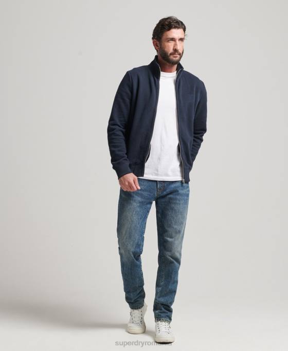 Superdry top din bumbac organic cu fermoar cu logo vintage îmbrăcăminte marina bărbați JX0Z5085