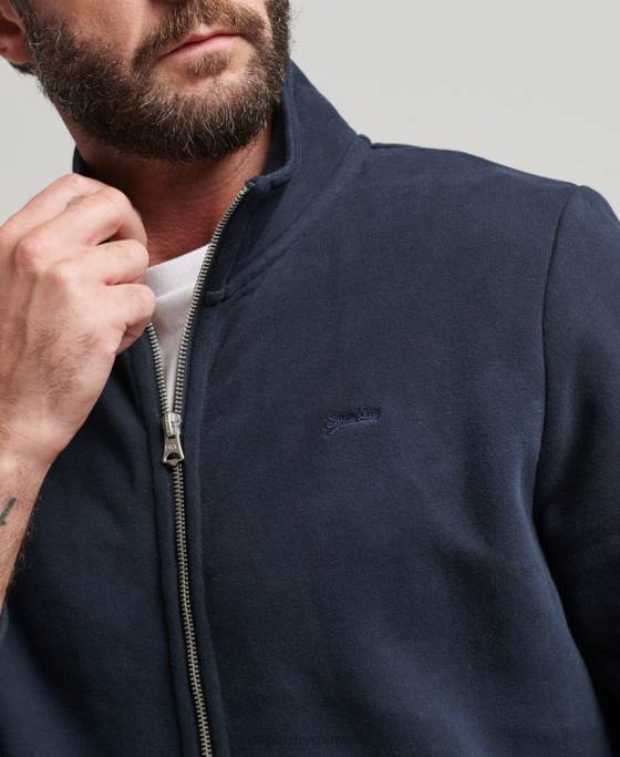 Superdry top din bumbac organic cu fermoar cu logo vintage îmbrăcăminte marina bărbați JX0Z5085