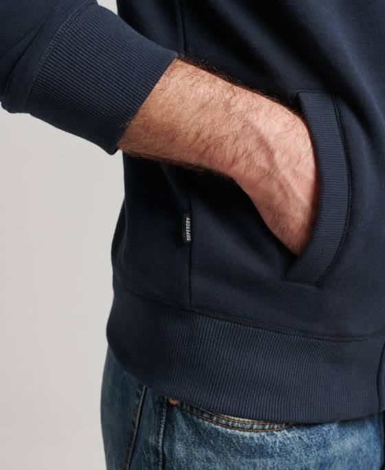 Superdry top din bumbac organic cu fermoar cu logo vintage îmbrăcăminte marina bărbați JX0Z5085