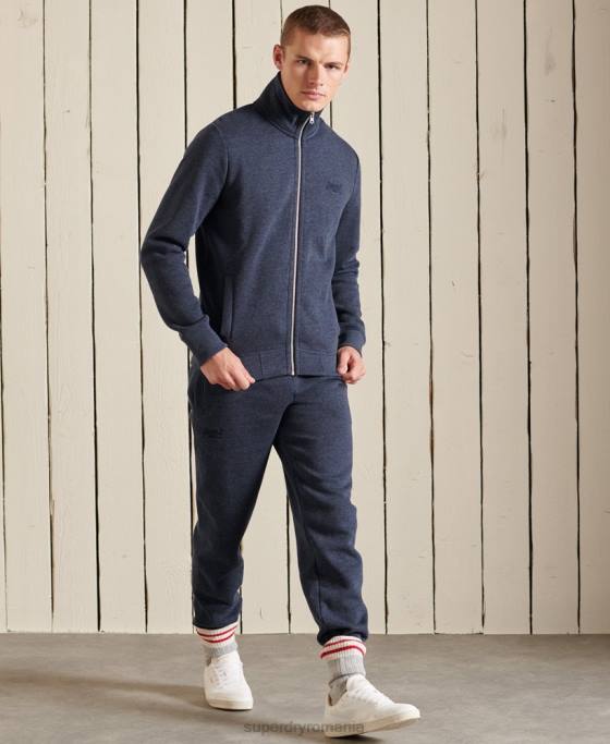 Superdry top din bumbac organic cu fermoar cu logo vintage îmbrăcăminte marina bărbați JX0Z5136