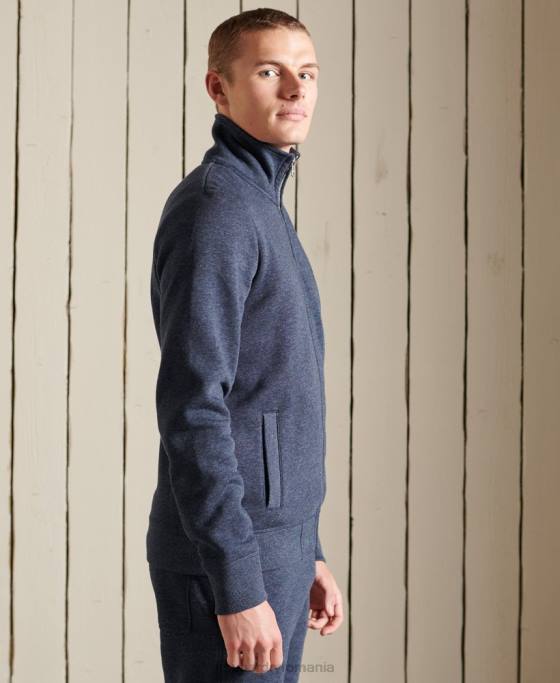 Superdry top din bumbac organic cu fermoar cu logo vintage îmbrăcăminte marina bărbați JX0Z5136