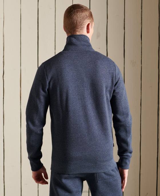 Superdry top din bumbac organic cu fermoar cu logo vintage îmbrăcăminte marina bărbați JX0Z5136