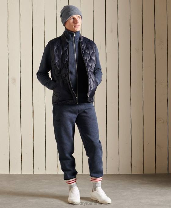 Superdry top din bumbac organic cu fermoar cu logo vintage îmbrăcăminte marina bărbați JX0Z5136