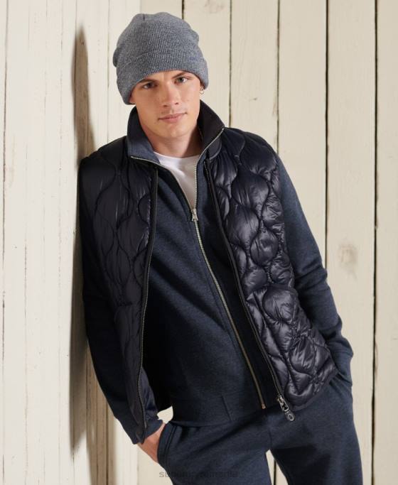 Superdry top din bumbac organic cu fermoar cu logo vintage îmbrăcăminte marina bărbați JX0Z5136