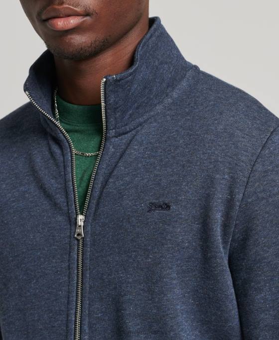 Superdry top din bumbac organic cu fermoar cu logo vintage îmbrăcăminte marina bărbați JX0Z5154