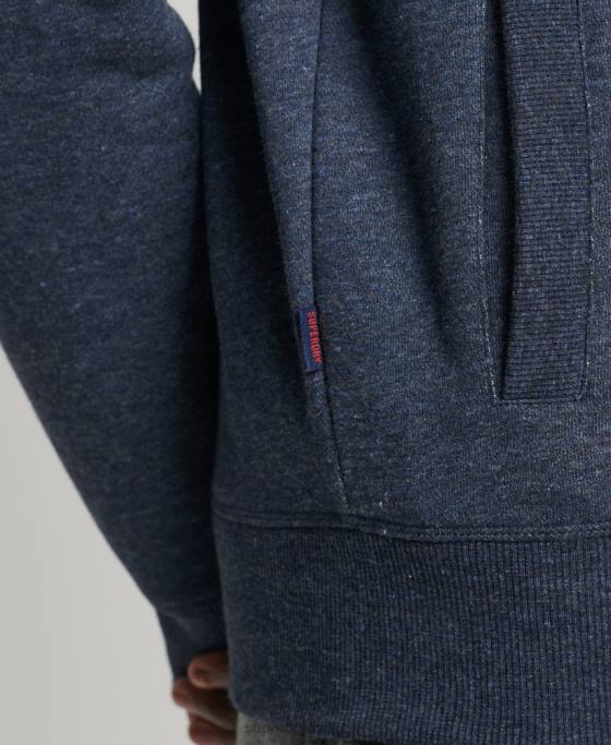 Superdry top din bumbac organic cu fermoar cu logo vintage îmbrăcăminte marina bărbați JX0Z5154