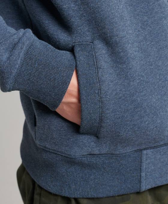 Superdry top din bumbac organic cu fermoar cu logo vintage îmbrăcăminte marina bărbați JX0Z600