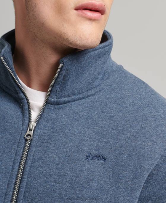 Superdry top din bumbac organic cu fermoar cu logo vintage îmbrăcăminte marina bărbați JX0Z600